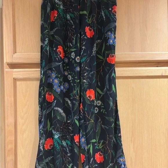 Aerie Navy Floral Wide-Leg Pants - Picture 3 of 4